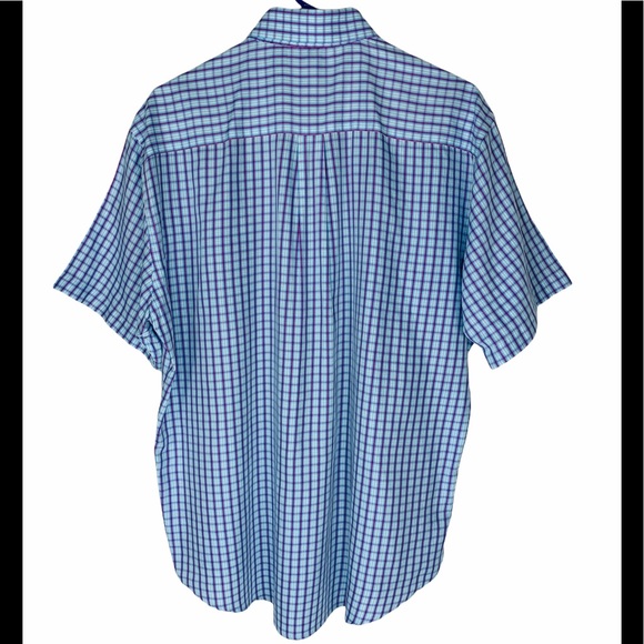 PETER MILLAR Men’s Large Short Sleeve Shirt Plaid Crown Soft - Picture 2 of 11